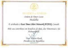 Ordem de Timor-Leste certificate